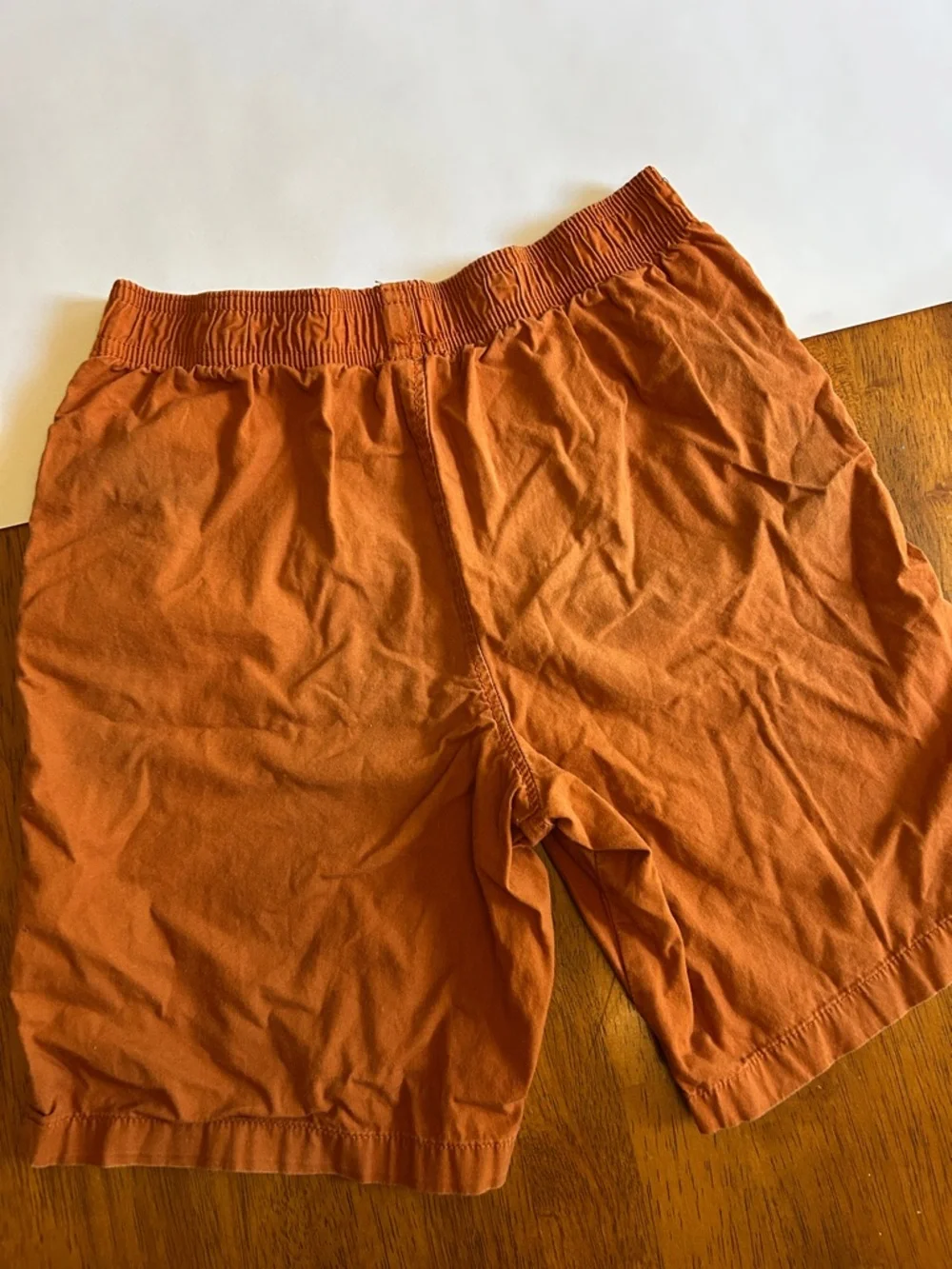 Elastic-Waist Rust Orange Casual Shorts | Boys Size 8
